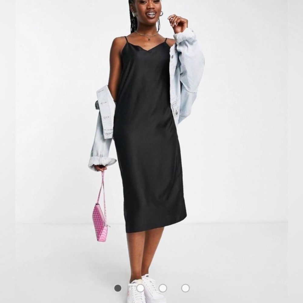 ASOS black v-neck slip dress. Size 4